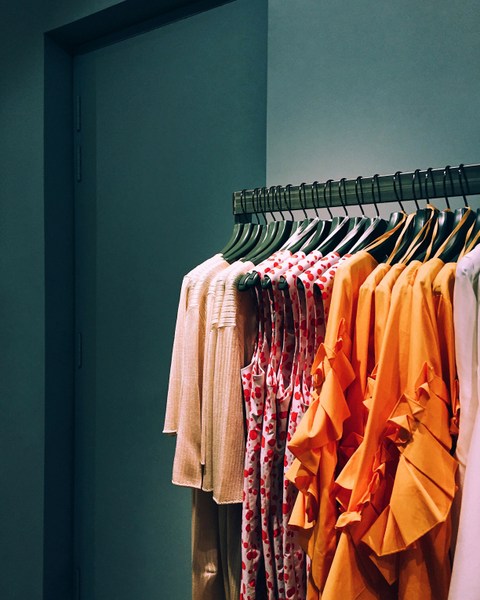 fashion store clothes on rail