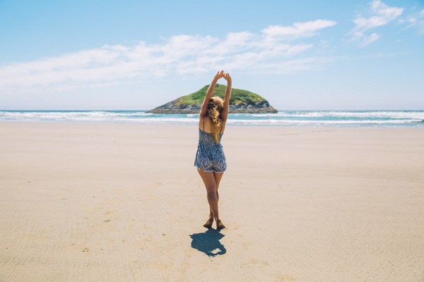 woman on beach